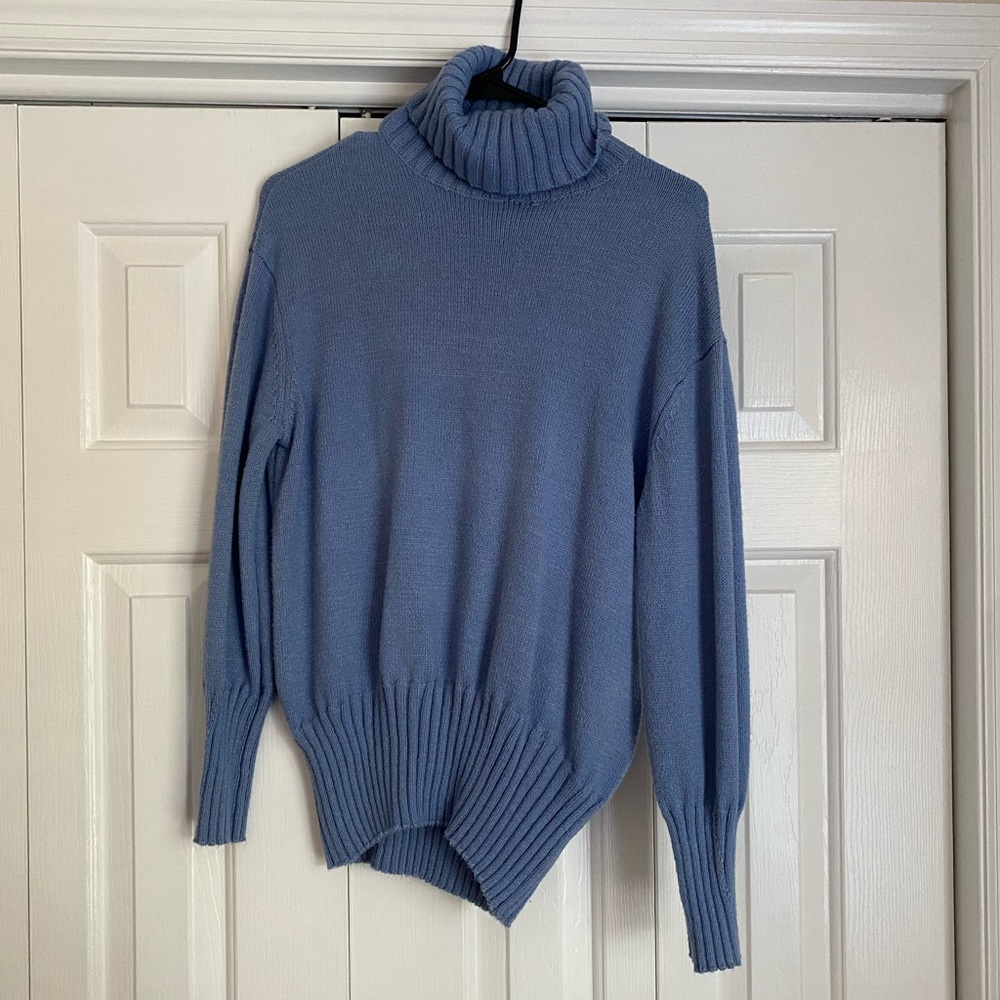 Blue Turtleneck Sweater